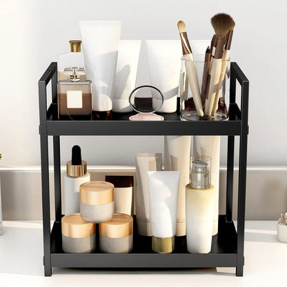 2-Layer Desktop Storage Rack, Cosmetic Holder, Spice and Beauty Supplies Versatile Organizer Shelf for Kitchen, Bathroom and Vanity, Makeup Cosmetic Organizer #GLOBAL PICKS