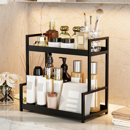 2-Layer Desktop Storage Rack, Cosmetic Holder, Spice and Beauty Supplies Versatile Organizer Shelf for Kitchen, Bathroom and Vanity, Makeup Cosmetic Organizer #GLOBAL PICKS