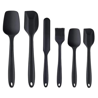 Silicone Spatula Set, 6 Counts/Set Baking Tool Set, Heat Resistant Non Stick Cooking Tools for Baking & Mixing, Fully Wrapped and Integrated, Kitchen Utensils & Gadgets, High Temperature Resistant and Can Be Used at 230°