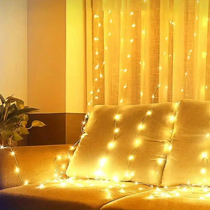 USB-Powered LED Curtain String Lights - Versatile Decorative Lighting for Weddings, Bedrooms, and Living Rooms with Remote Control and Multiple Lighting Modes
