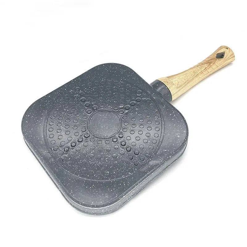 4-Hole Non-Stick Frying Pan - Household Egg Skillet with Wooden Handle - Easy-To-Clean Small Frying Skillet for Home Kitchen - Nonstick Cooking Tools, Cooking Pans, Ideal Birthday Gift #GLOBAL PICKS