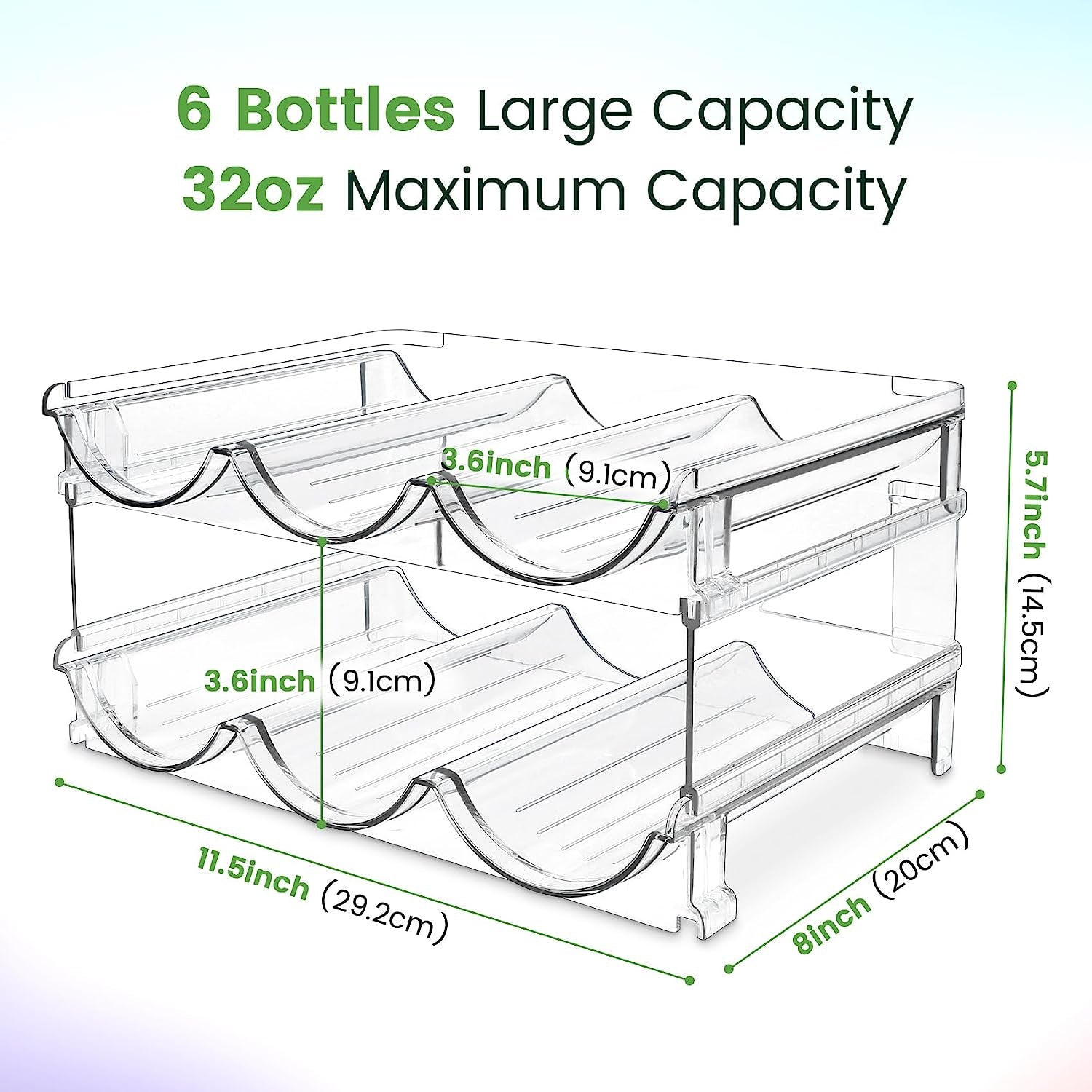 Maximize Your Space with Our Stackable Water Bottle Organizer - 2 Pack Clear Acrylic Storage Racks for Cabinets and Countertops