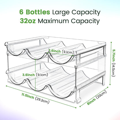 Maximize Your Space with Our Stackable Water Bottle Organizer - 2 Pack Clear Acrylic Storage Racks for Cabinets and Countertops