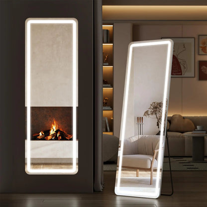 Furnichic Haven - Full Length Mirror with Stand Wall Mirror, Aluminum Frame Sturdy Structure, Room Decor Minimalist