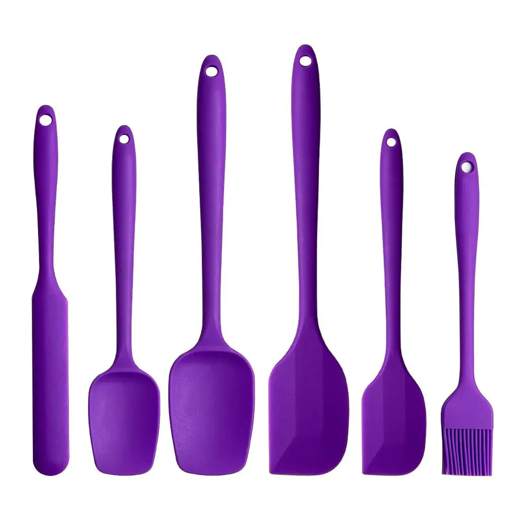 Silicone Spatula Set, 6 Counts/Set Baking Tool Set, Heat Resistant Non Stick Cooking Tools for Baking & Mixing, Fully Wrapped and Integrated, Kitchen Utensils & Gadgets, High Temperature Resistant and Can Be Used at 230°