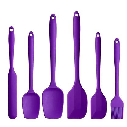 Silicone Spatula Set, 6 Counts/Set Baking Tool Set, Heat Resistant Non Stick Cooking Tools for Baking & Mixing, Fully Wrapped and Integrated, Kitchen Utensils & Gadgets, High Temperature Resistant and Can Be Used at 230°