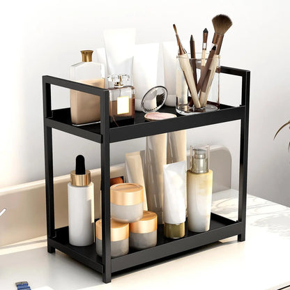 2-Layer Desktop Storage Rack, Cosmetic Holder, Spice and Beauty Supplies Versatile Organizer Shelf for Kitchen, Bathroom and Vanity, Makeup Cosmetic Organizer #GLOBAL PICKS